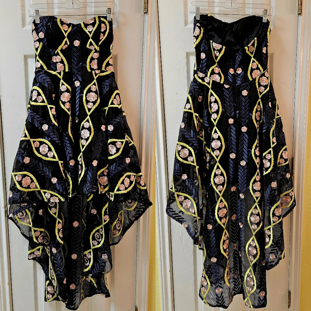 L'atiste by Amy Embroidered HiLo Cocktail Dress